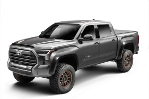Toyota Tundra Electric Running Boards - Go Rhino - VoltStep, 6 in Wide, Dual-Motor, Automatic Deploy/Retract, Integrated LED Lighting, No-Drill Install - Textured Black - `22-`24